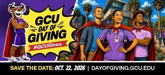 GCU Day of Giving email header, save the date Oct. 22, 2026