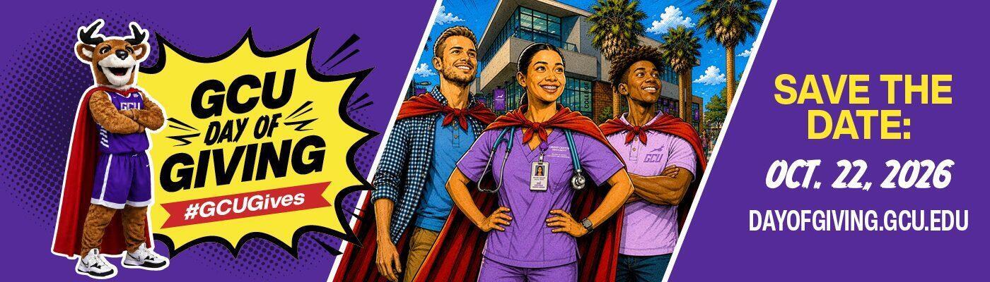 GCU Day of Giving web banner, 1400 by 400