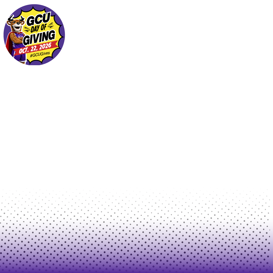 Square photo overlay with a Day of Giving badge in the corner and a purple fade at the bottom
